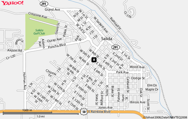 Map of Salida, Colorado
